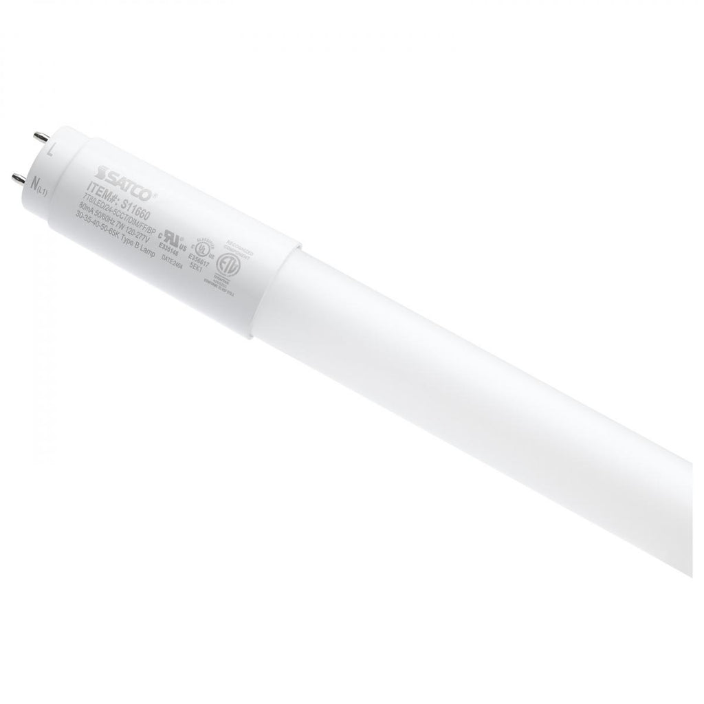 Satco 24-in 7w T8 LED Bi Pin 120-277v CCT Tunable Frosted Finish Tube Bulb