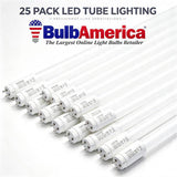 25Pk - Satco 18.5w 48-in T8 LED CCT Selectable Bi Pin Base 120-277v Tube Lamp