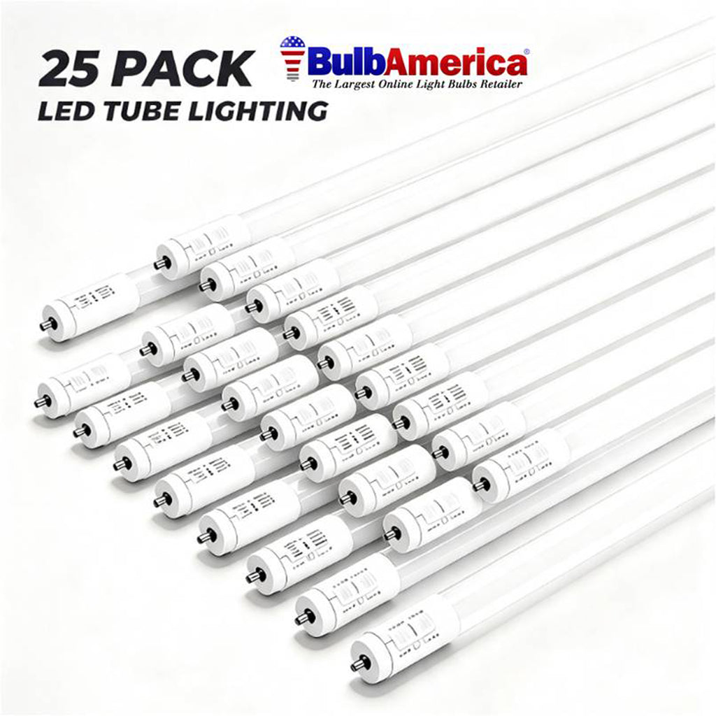 25Pk - Satco 18w 48-in T8 LED Tube CCT Selectable Fa8 Base Type A+B Lamp