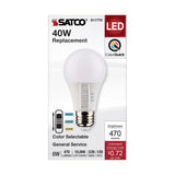 Satco 6w A19 LED 120v CCT Selectable 90 CRI White Finish Bulb_1