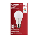 Satco 6w A19 LED 120v CCT Selectable 90 CRI White Finish Bulb_2