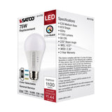 Satco 12w A19 LED 120v CCT Selectable 90 CRI White Finish Bulb_3