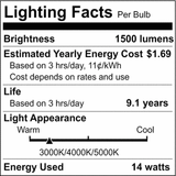 Satco 14w A19 LED 120v CCT Selectable 90 CRI White Finish Bulb_5