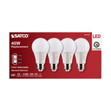 4Pk - Satco 6w A19 LED 120v CCT Selectable 90 CRI White Finish Bulb_2