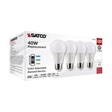 4Pk - Satco 6w A19 LED 120v CCT Selectable 90 CRI White Finish Bulb_4