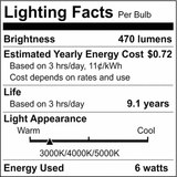4Pk - Satco 6w A19 LED 120v CCT Selectable 90 CRI White Finish Bulb_5
