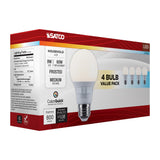 4Pk - Satco 9w A19 LED CCT Selectable Medium Base Frost Finish 120v Bulb_2