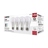4Pk - Satco 12w A19 LED 120v CCT Selectable 90 CRI White Finish Bulb_3
