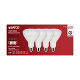 4Pk - Satco 13w BR40 LED 120v CCT Selectable 90 CRI White Finish Bulb_1