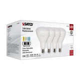 4Pk - Satco 13w BR40 LED 120v CCT Selectable 90 CRI White Finish Bulb_3