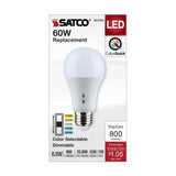 Satco 8.8w A19 LED Medium Base 120v CCT Selectable White Finish Bulb_1