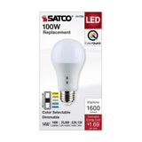 Satco 14w A19 LED Medium Base 120v CCT Selectable White Finish Bulb_1