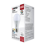 Satco 14w A19 LED Medium Base 120v CCT Selectable White Finish Bulb_3