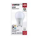 Satco 8.8w A19 LED Bi Pin GU24 Base 120v CCT Selectable White Finish Bulb_1