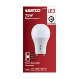 Satco 12w A19 LED Bi Pin GU24 Base 120v CCT Selectable White Finish Bulb_2