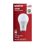 Satco 14w A19 LED Bi Pin GU24 Base 120v CCT Selectable White Finish Bulb_2