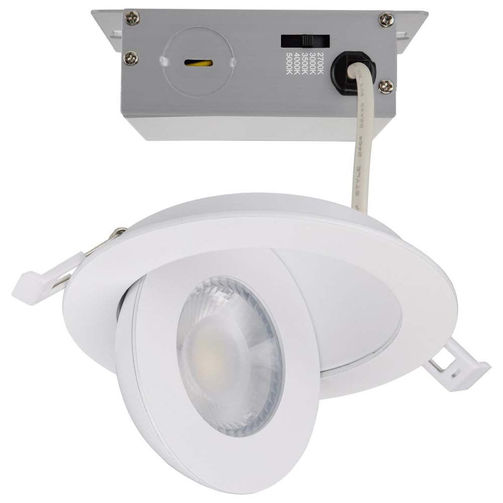 9w CCT Tunable LED Direct Wire Downlight 4-in Round Remote Driver White