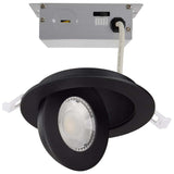 9w CCT Tunable LED Direct Wire Downlight 4-in Round Remote Driver Black