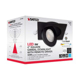 9w CCT Tunable LED Direct Wire Downlight 4-in Square Remote Driver Black_5