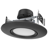 10.5w LED Direct Wire Downlight 120v CCT Tunable Black Finish