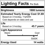 25Pk - 14W 48-in T8 LED 5000K Bi Pin base Ballast Bypass 1700Lm - 75w equiv_5