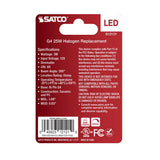 Satco 3w Mini LED Bi Pin G4 Base 12v 5000K Clear Finish Bulb - BulbAmerica