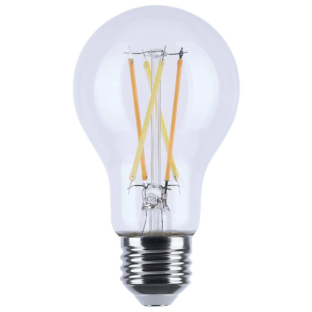 Satco 8w LED A19 3000K-2000K Warm Dimming Medium Base Clear Finish Bulb