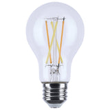 Satco 8w LED A19 3000K-2000K Warm Dimming Medium Base Clear Finish Bulb