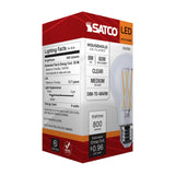Satco 8w LED A19 3000K-2000K Warm Dimming Medium Base Clear Finish Bulb_1