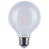 Satco 8w LED G25 3000K-2000K Warm Dimming Medium Base White Finish Bulb