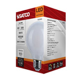 Satco 8w LED G25 3000K-2000K Warm Dimming Medium Base White Finish Bulb - BulbAmerica