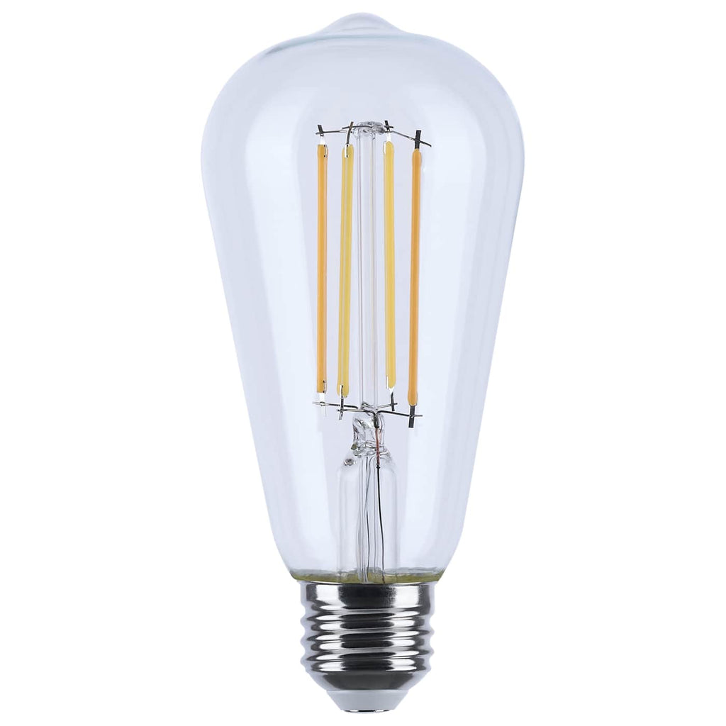 Satco 8w LED ST19 3000K-2000K Warm Dimming Medium Base Clear Finish Bulb