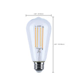 Satco 8w LED ST19 3000K-2000K Warm Dimming Medium Base Clear Finish Bulb_2