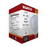 Satco 8w LED G40 3000K-2000K Warm Dimming Medium Base White Finish Bulb_1