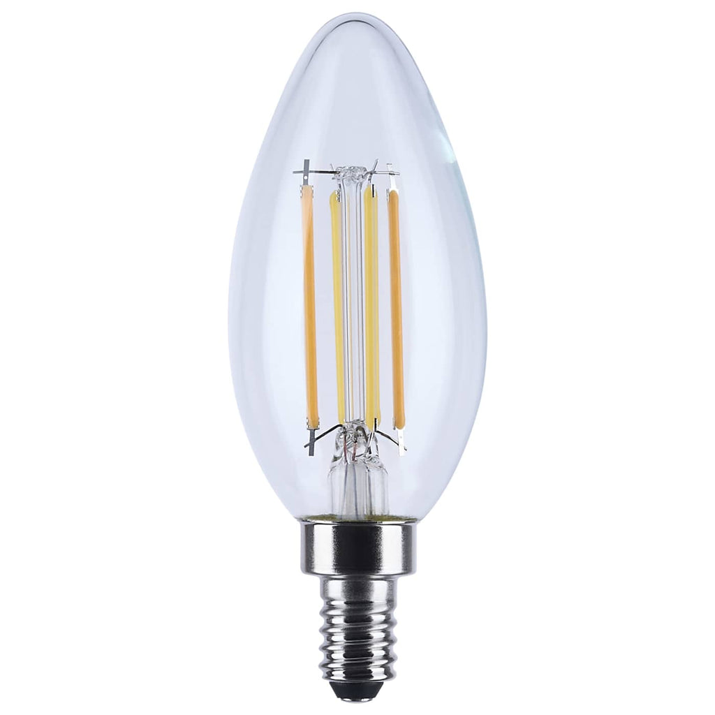 Satco 4.5w LED B11 3000K-2000K Warm Dimming Candelabra Base Clear Finish Bulb
