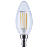 Satco 4.5w LED B11 3000K-2000K Warm Dimming Candelabra Base Clear Finish Bulb