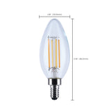 Satco 4.5w LED B11 3000K-2000K Warm Dimming Candelabra Base Clear Finish Bulb_2
