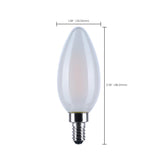Satco 4.5w LED B11 3000K-2000K Warm Dimming Candelabra Base Frost Finish Bulb_2