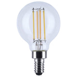 Satco 4.5w LED G16.5 3000K-2000K Warm Dimming Candelabra Base Clear Finish Bulb