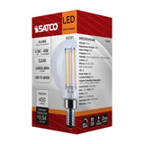 Satco 4.5w LED G16.5 3000K-2000K Warm Dimming Candelabra Base Clear Finish Bulb - BulbAmerica