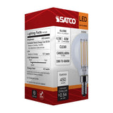 Satco 4.5w LED G16.5 3000K-2000K Warm Dimming Candelabra Base Clear Finish Bulb_1