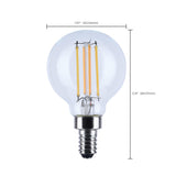 Satco 4.5w LED G16.5 3000K-2000K Warm Dimming Candelabra Base Clear Finish Bulb_2