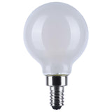 Satco 4.5w LED G16.5 3000K-2000K Warm Dimming Candelabra Base White Finish Bulb