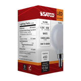 Satco 4.5w LED G16.5 3000K-2000K Warm Dimming Candelabra Base White Finish Bulb_1