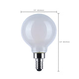 Satco 4.5w LED G16.5 3000K-2000K Warm Dimming Candelabra Base White Finish Bulb_2