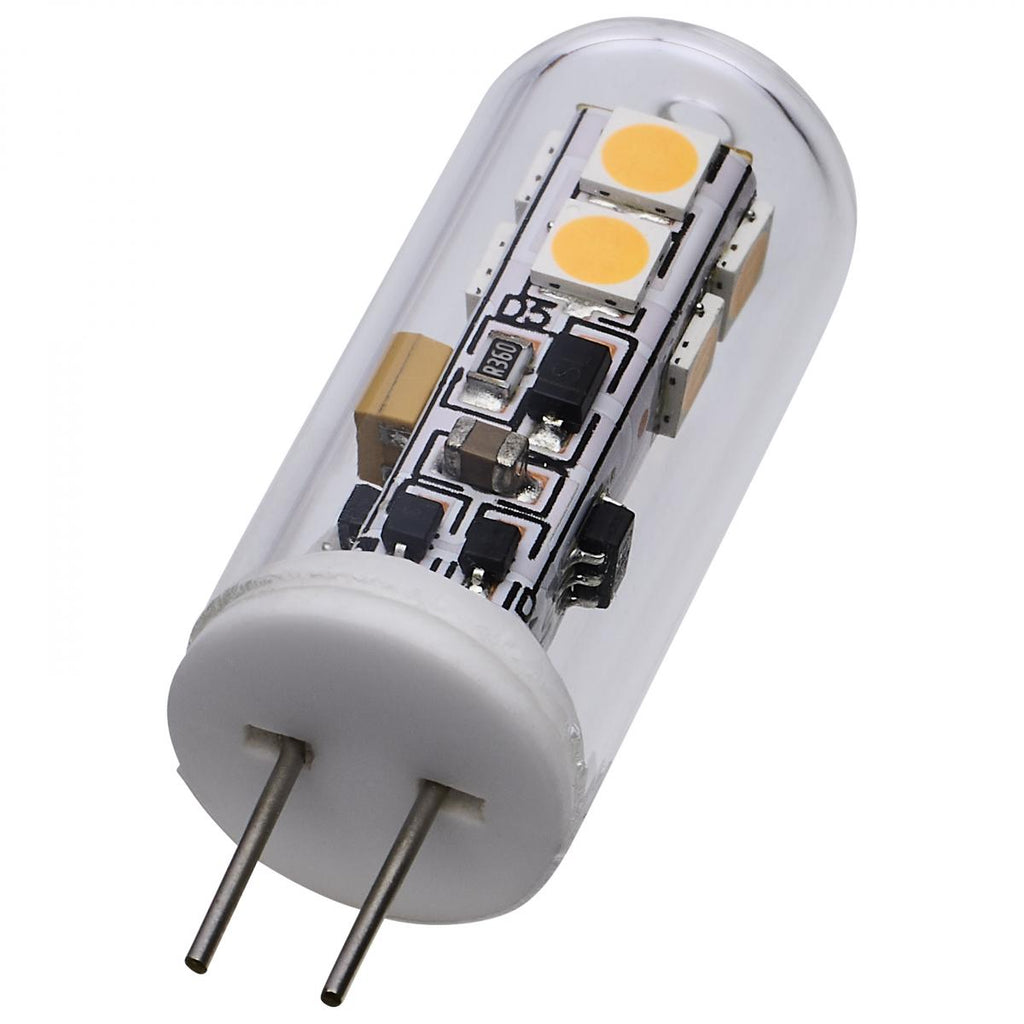 Satco 2w T4 LED 12v Bi Pin G4 Base 3000K Clear Finish Bulb