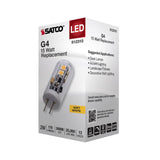 Satco 2w T4 LED 12v Bi Pin G4 Base 3000K Clear Finish Bulb_1