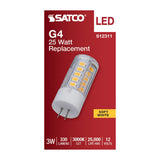 Satco 3w T5 LED 120v Bi Pin G4 Base 3000K Clear Finish Bulb - BulbAmerica