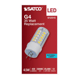 Satco 4.5w T6 LED 12v Bi Pin G4 Base 5000K Clear Finish Bulb - BulbAmerica