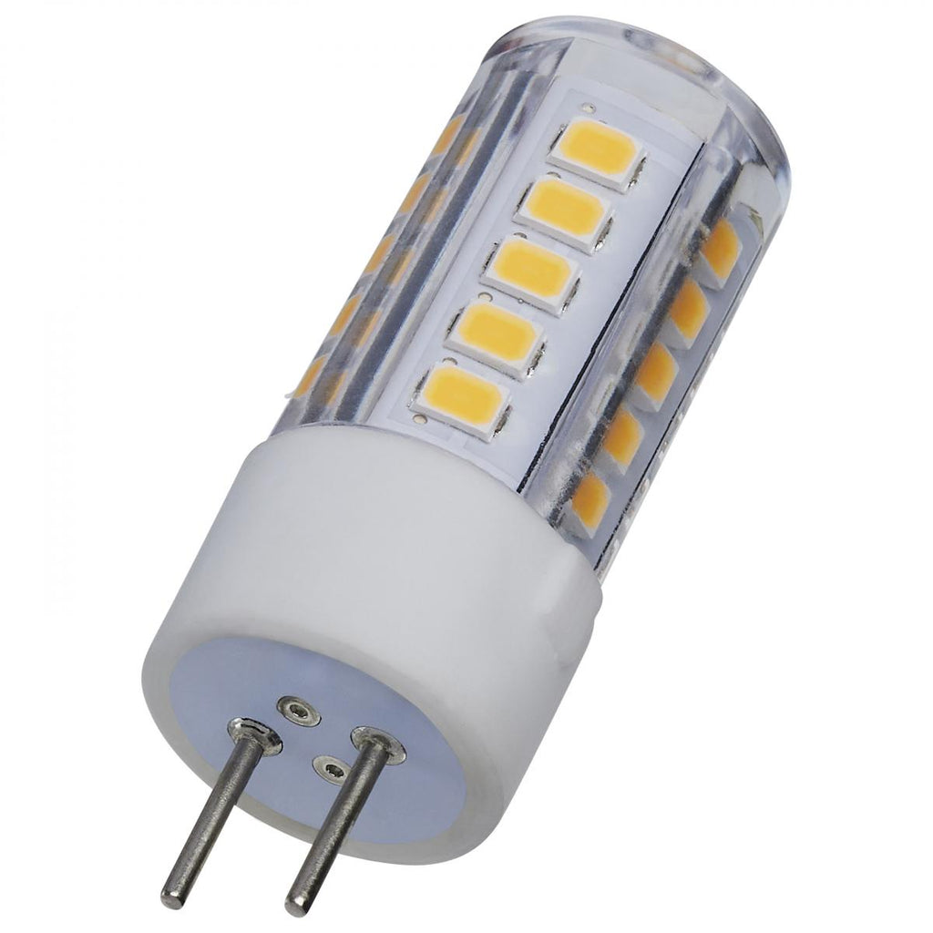 Satco 4.5w T6 LED 12v GY6.35 Base 3000K Clear Finish Bulb